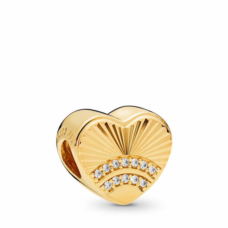 Pandora Shine™ Fan of Love Charm Clearance NZ, 18ct Gold Plated (523071-NWJ)